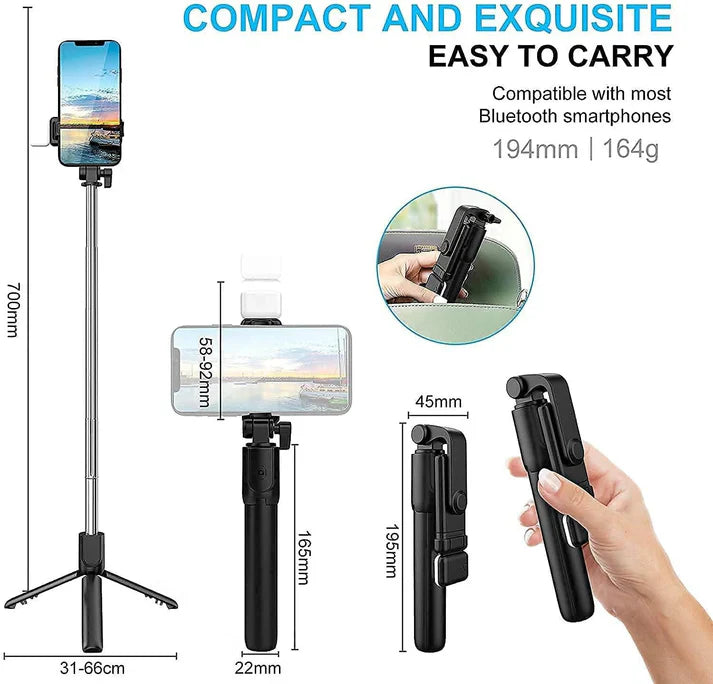 5 IN 1 Wireless Bluetooth Selfie Stick Tripod