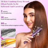 Compact Hair Straightening Brush with Comb