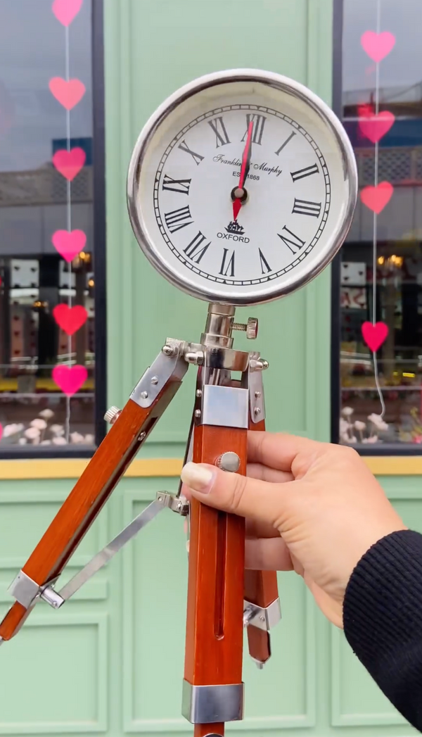 Wooden Tripod Clock