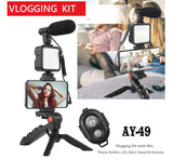 Vlogging Kit With Microphone Kit & Led Light