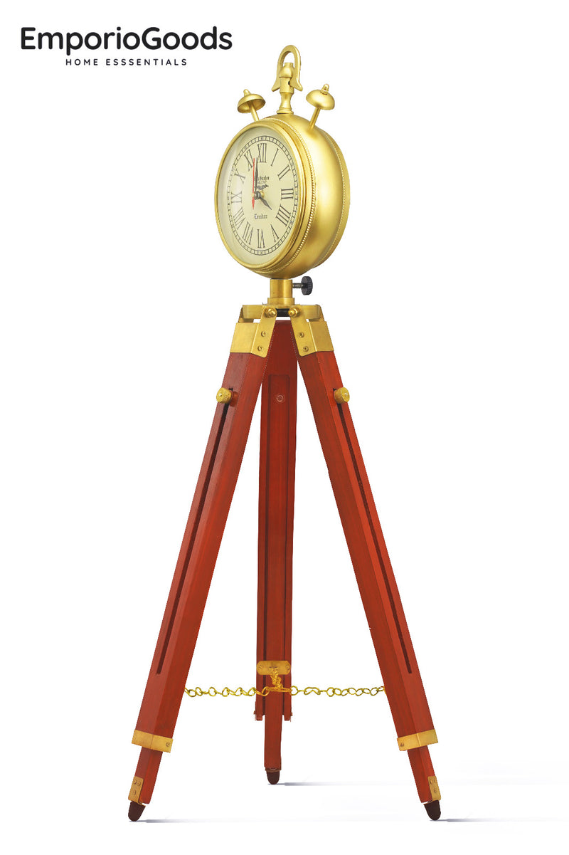 Wooden Tripod Clock