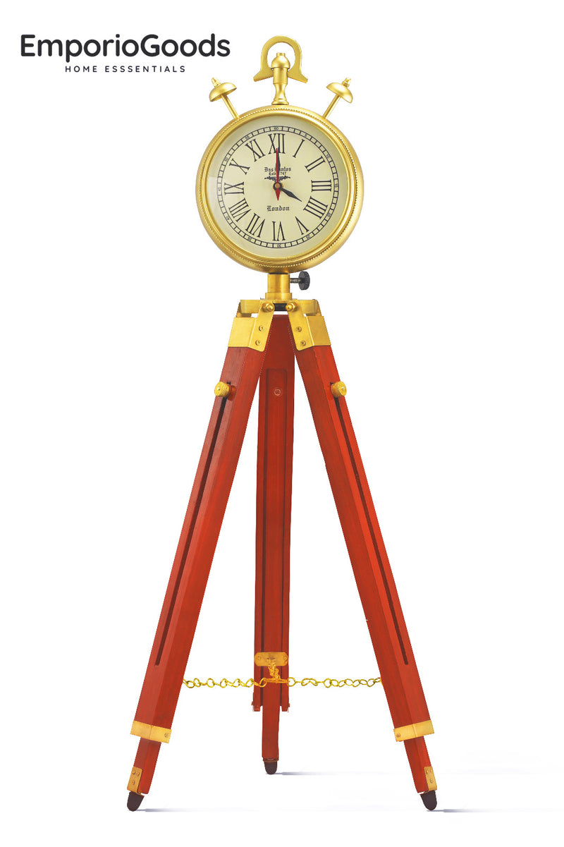 Wooden Tripod Clock