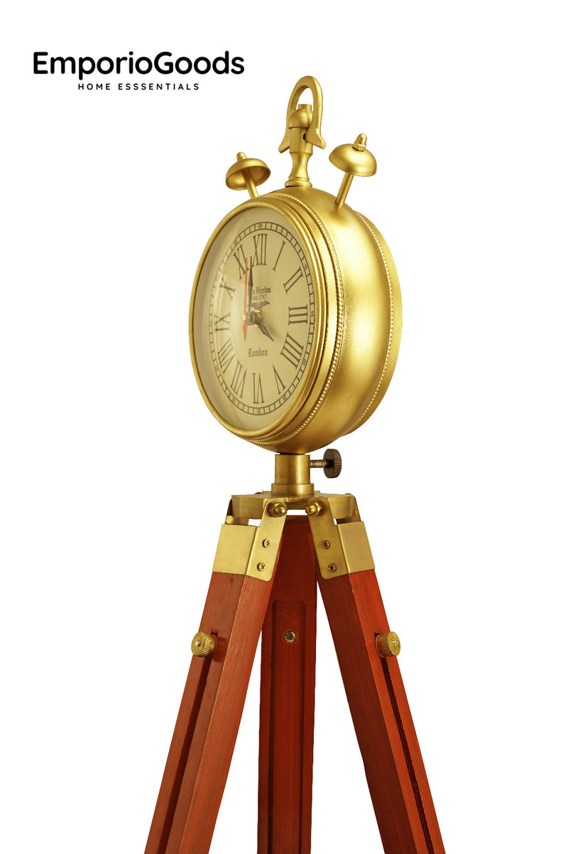 Wooden Tripod Clock