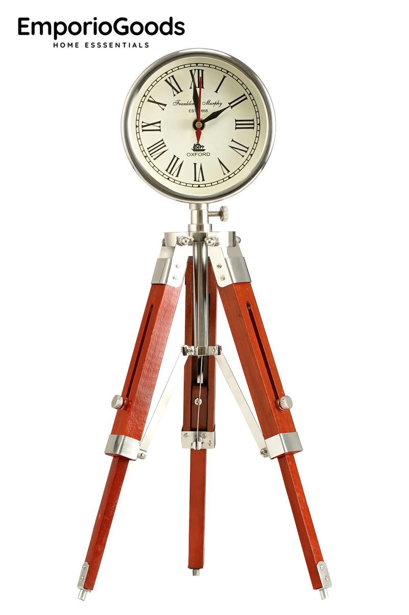 Wooden Tripod Clock