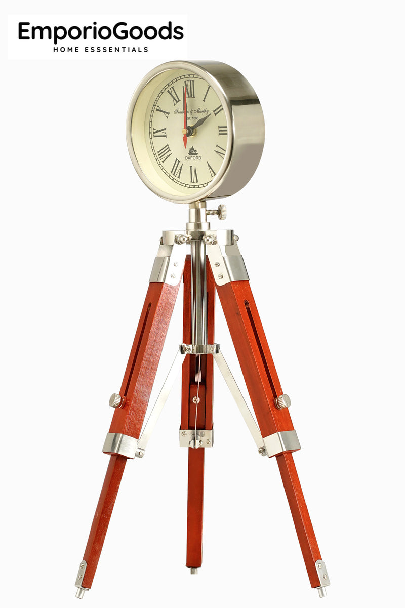 Wooden Tripod Clock