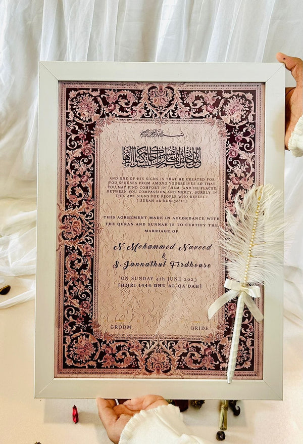 Wedding Nikah Nama - Premium Paper | Nikahnama | Keepsake Memory for Couples, Wedding, Anniversary, Gifts for Him & Her