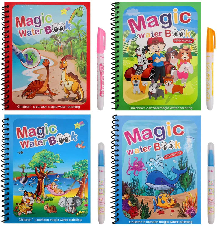 Magical Water Painting Book 🎨 (Set of 4)